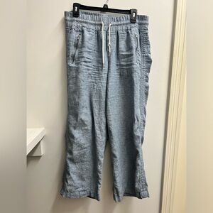 Athleta Cabo Linen Wide Leg Pants 10P